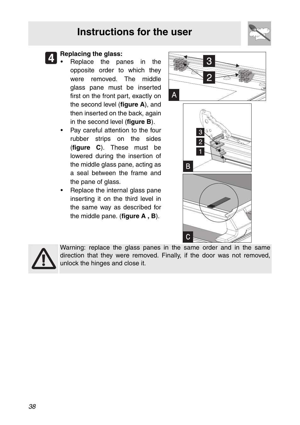 Instructions for the user | Smeg SC112 User Manual | Page 36 / 44