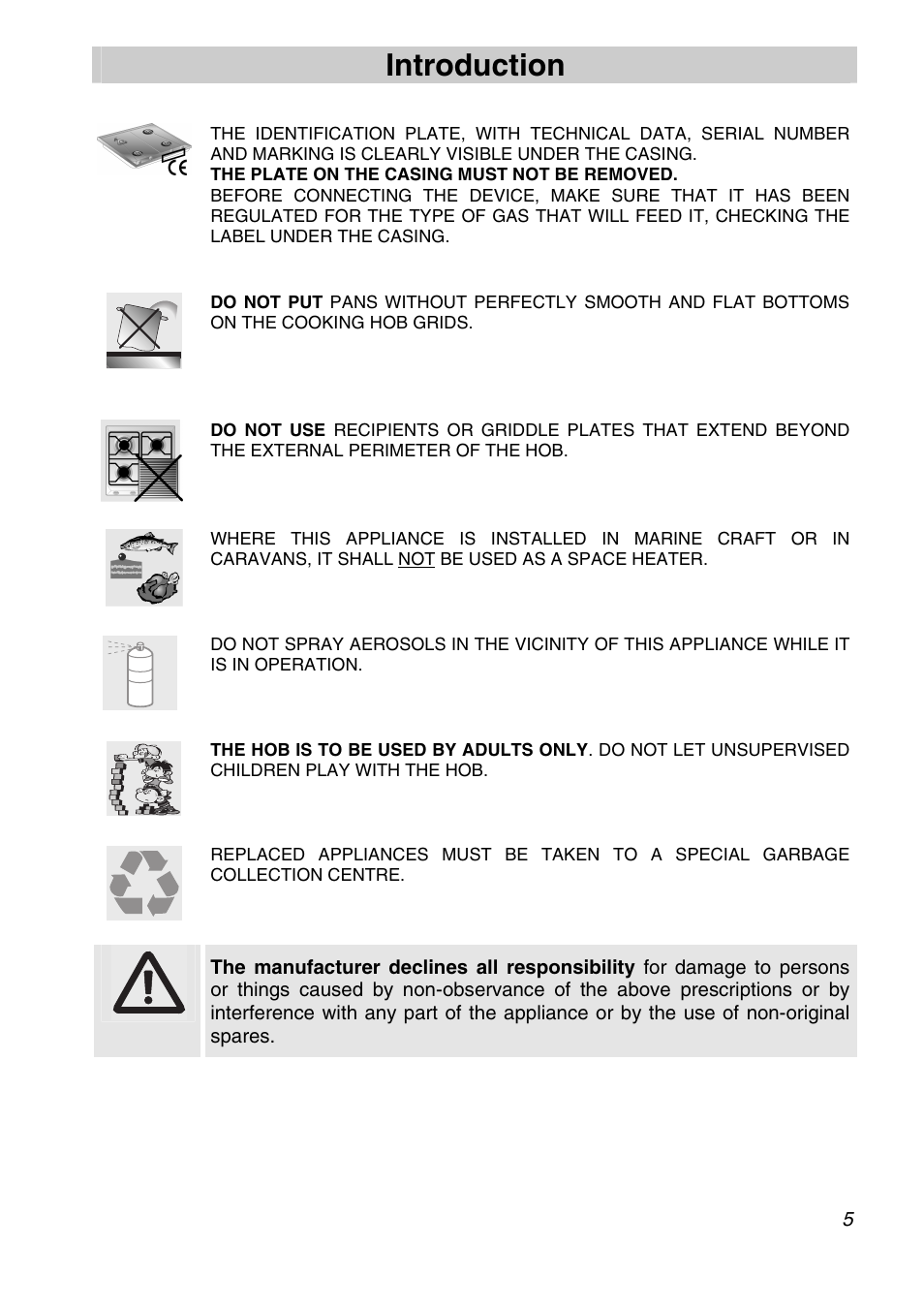 Introduction | Smeg CIR597X5 User Manual | Page 3 / 20