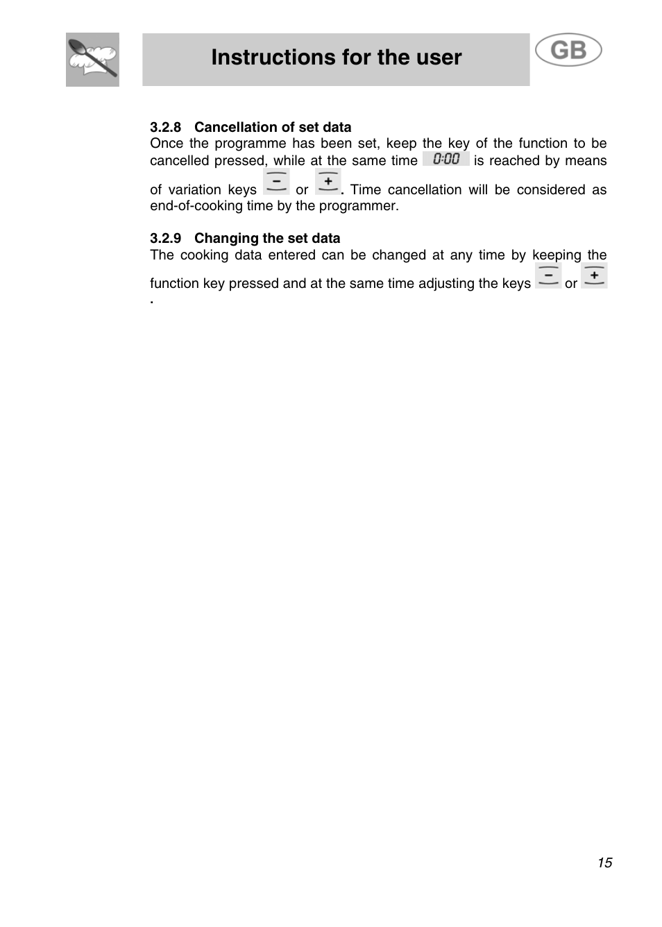 Instructions for the user | Smeg JRP30GIBB User Manual | Page 13 / 28