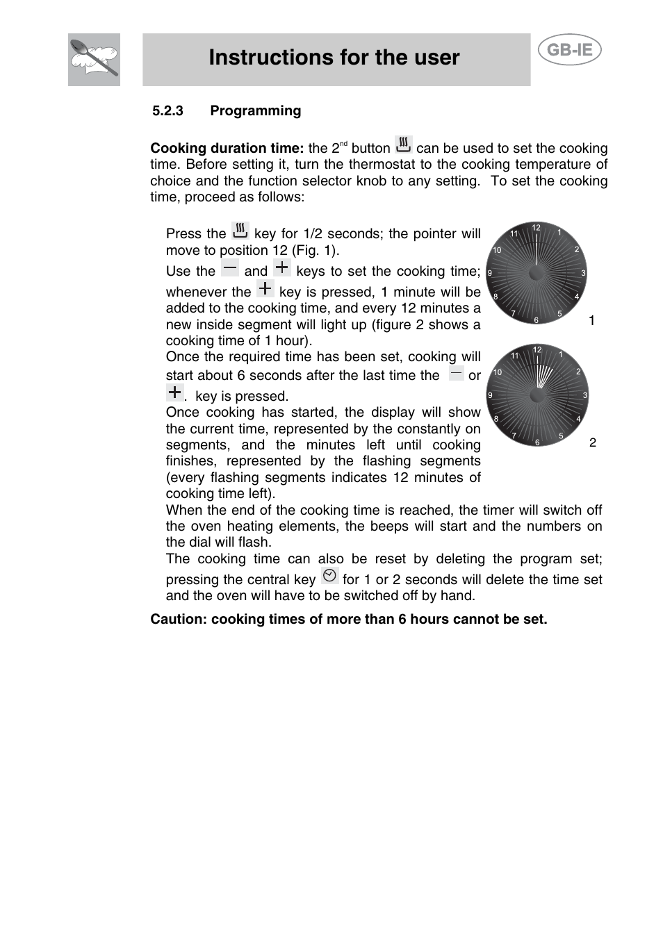 3 programming, Instructions for the user | Smeg A42-5 User Manual | Page 14 / 28