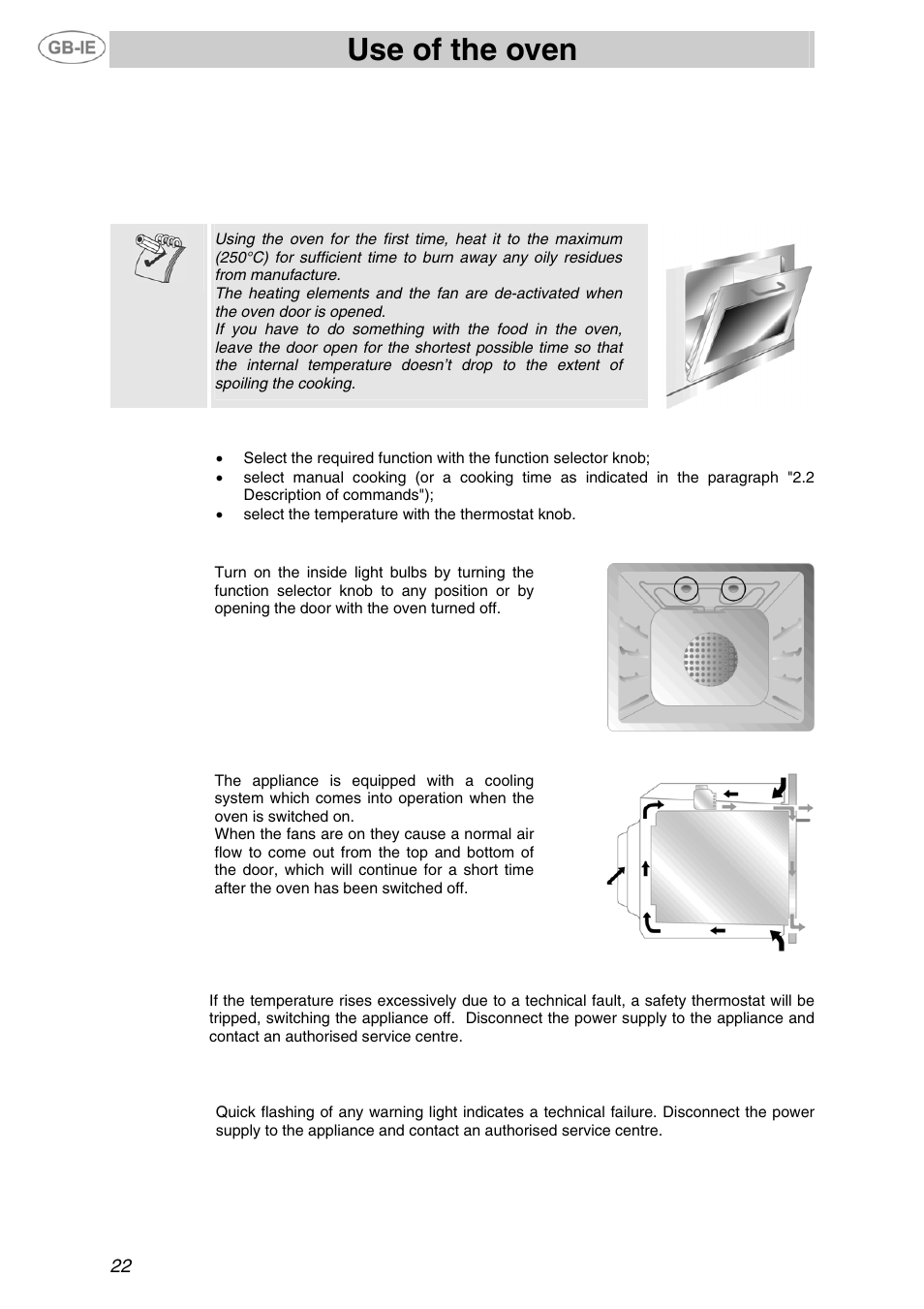 Use of the oven | Smeg F65-5 User Manual | Page 6 / 14