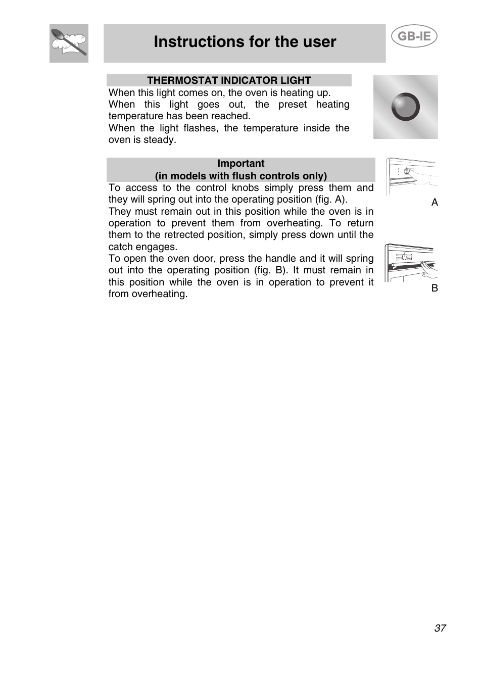 Instructions for the user | Smeg SC361X User Manual | Page 9 / 26