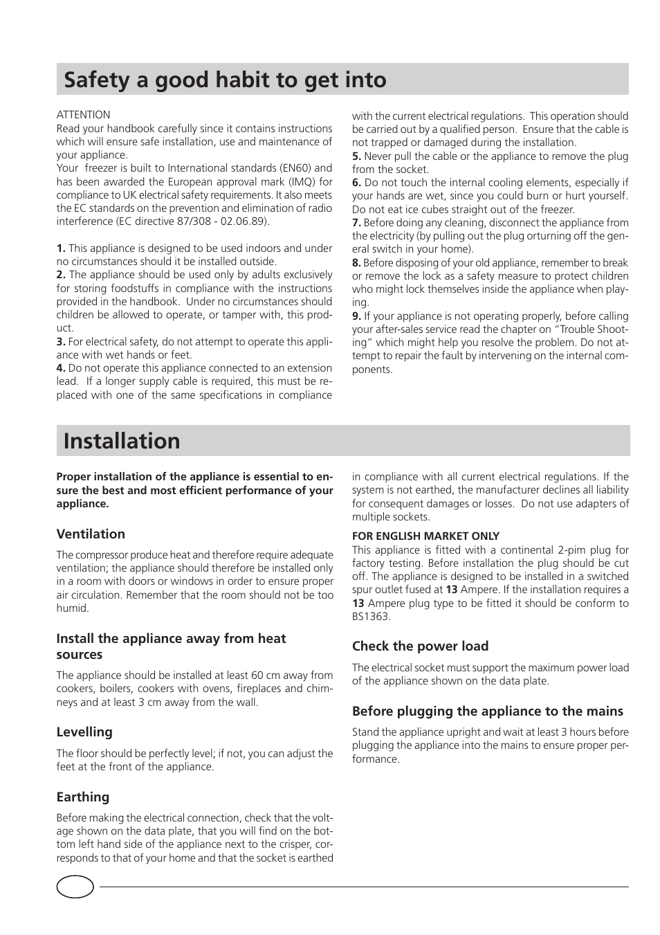 Smeg VR105B User Manual | 7 pages