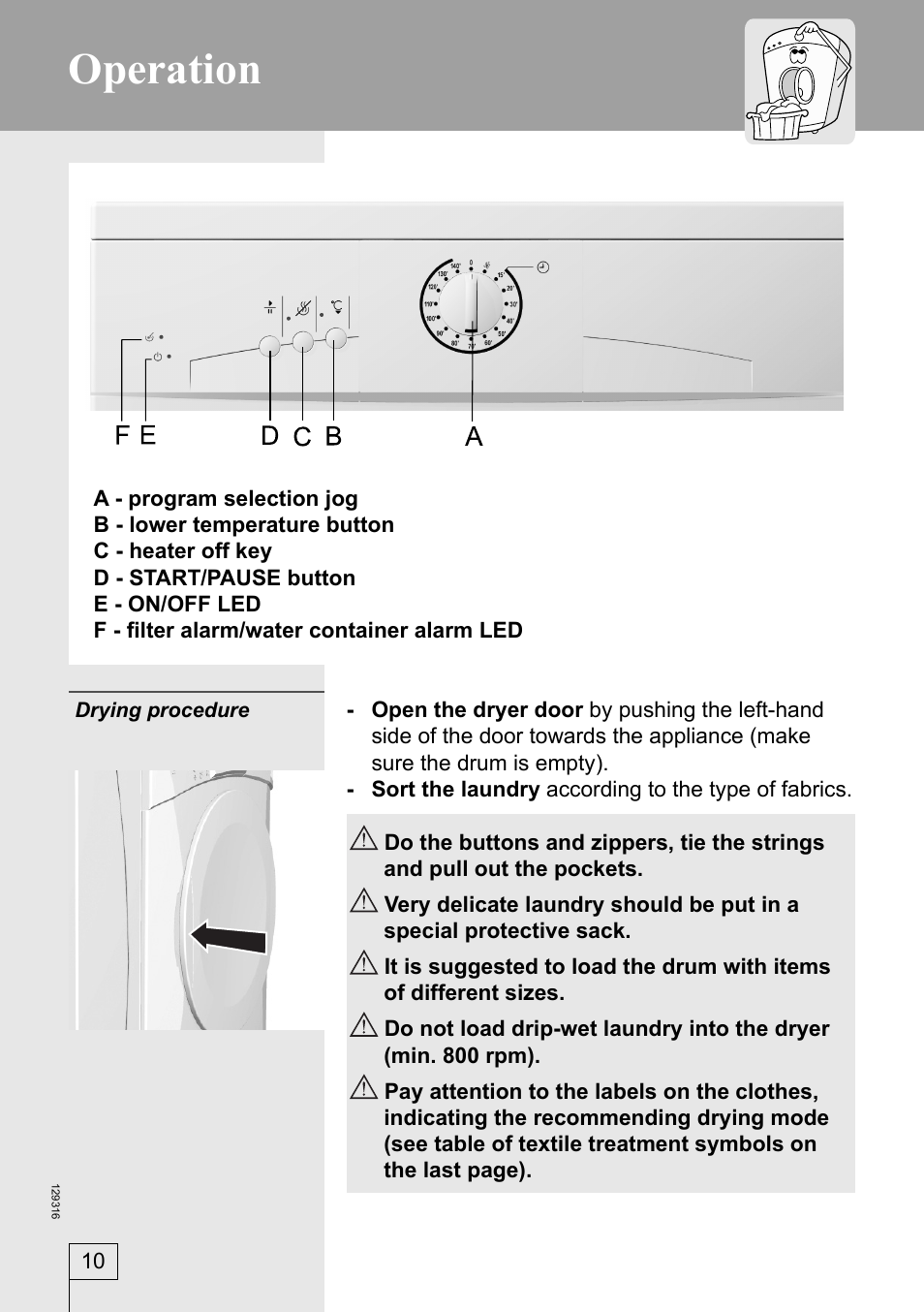 Operation | Smeg 129316 User Manual | Page 10 / 23