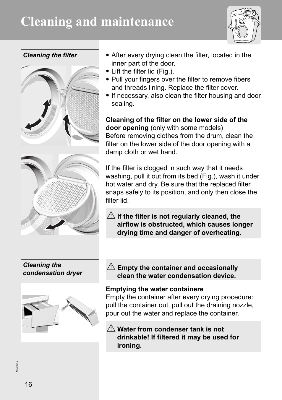 Cleaning and maintenance | Smeg 129316 User Manual | Page 16 / 23