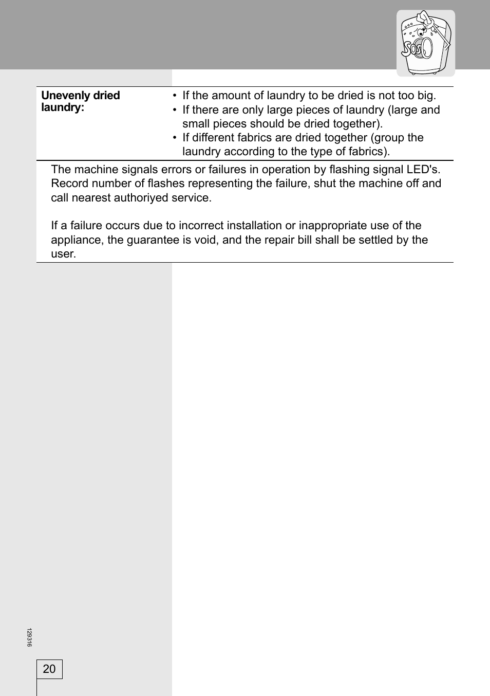 Smeg 129316 User Manual | Page 20 / 23