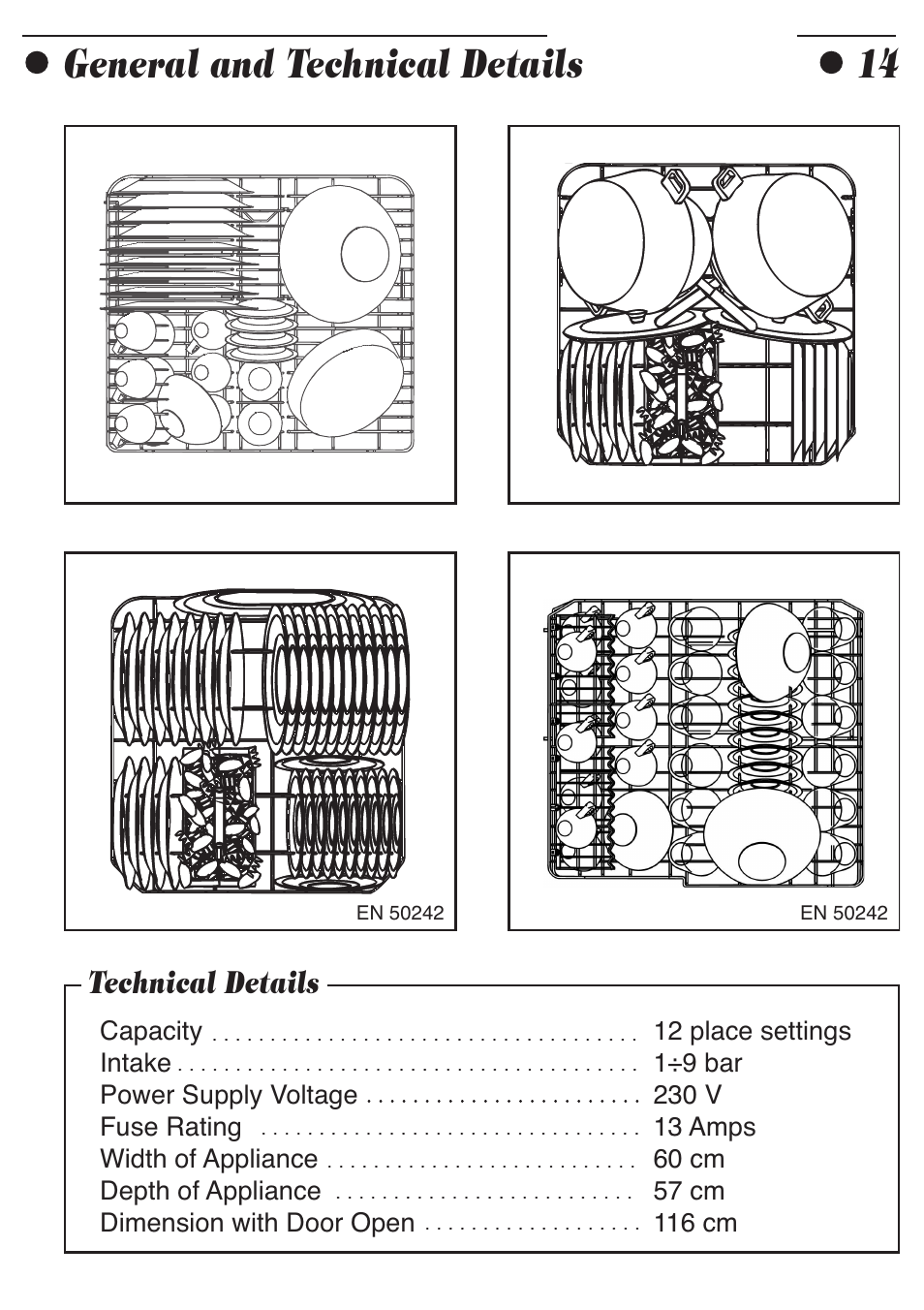 General and technical details 14 | Smeg ADP8252 User Manual | Page 16 / 20