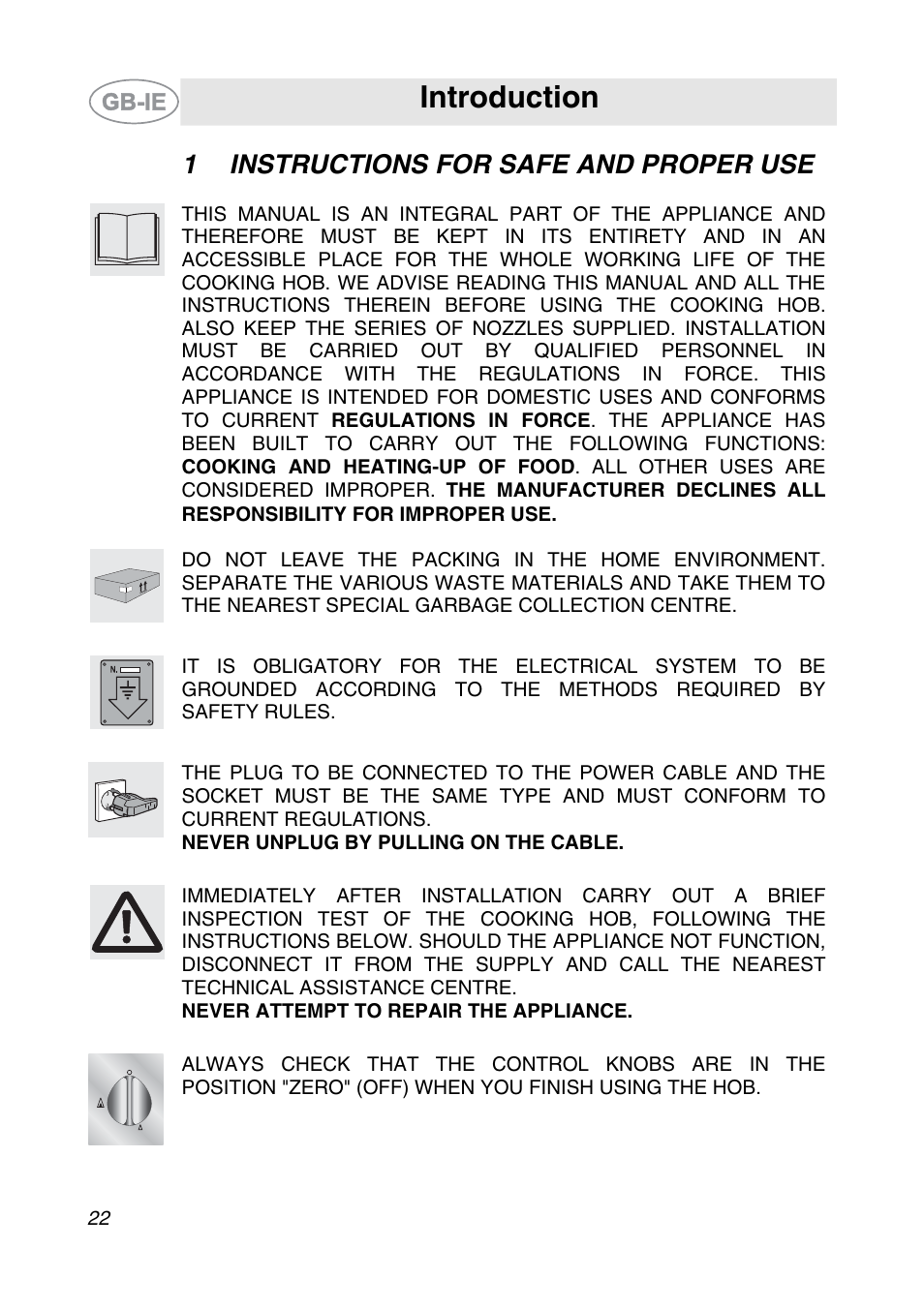 1 instructions for safe and proper use, Introduction | Smeg SDR575XG5 User Manual | Page 2 / 18