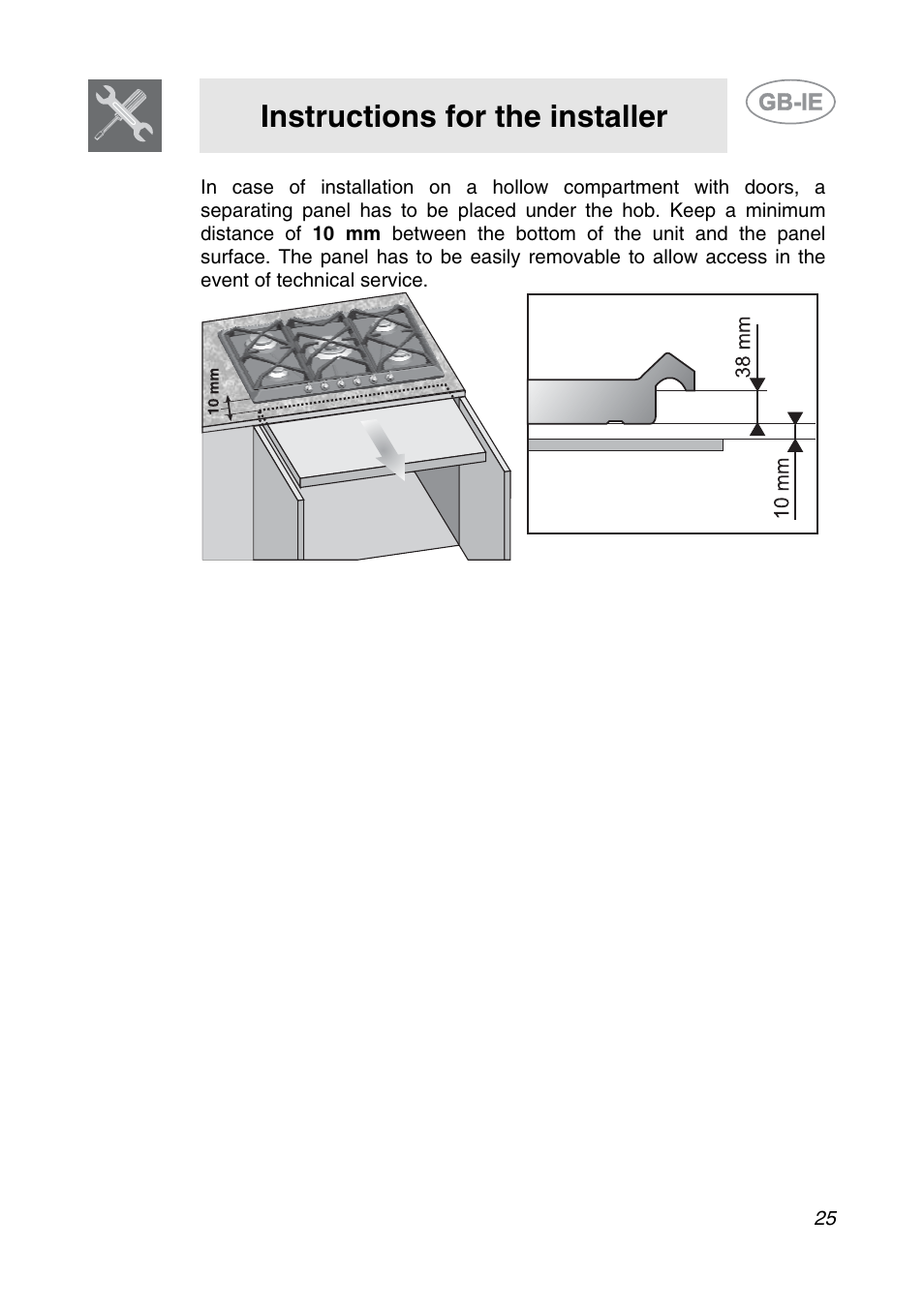 Instructions for the installer | Smeg SDR575XG5 User Manual | Page 5 / 18