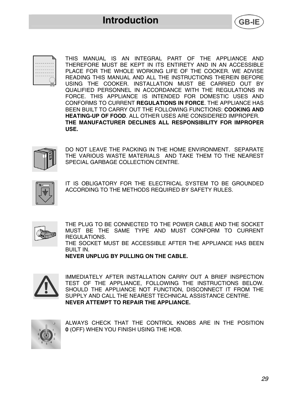 Introduction, Instructions for safe and proper use | Smeg A1C User Manual | Page 2 / 25