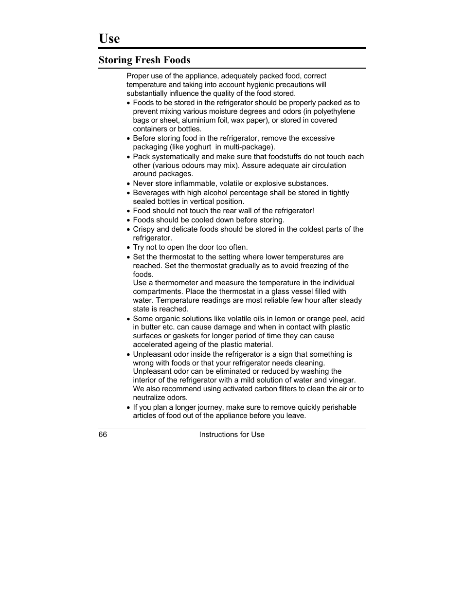 Storing fresh foods | Smeg CR321A User Manual | Page 10 / 24