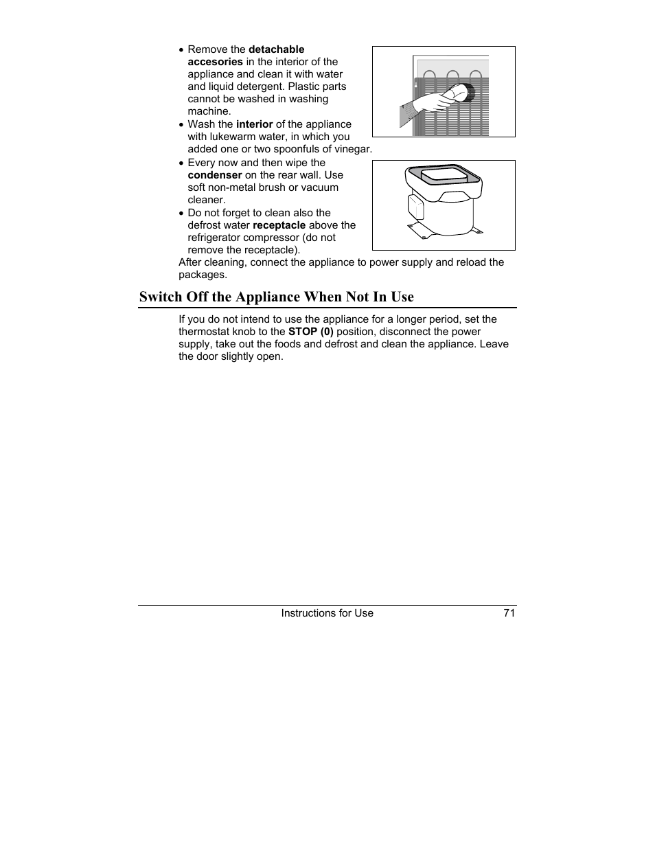 Switch off the appliance when not in use | Smeg CR321A User Manual | Page 15 / 24