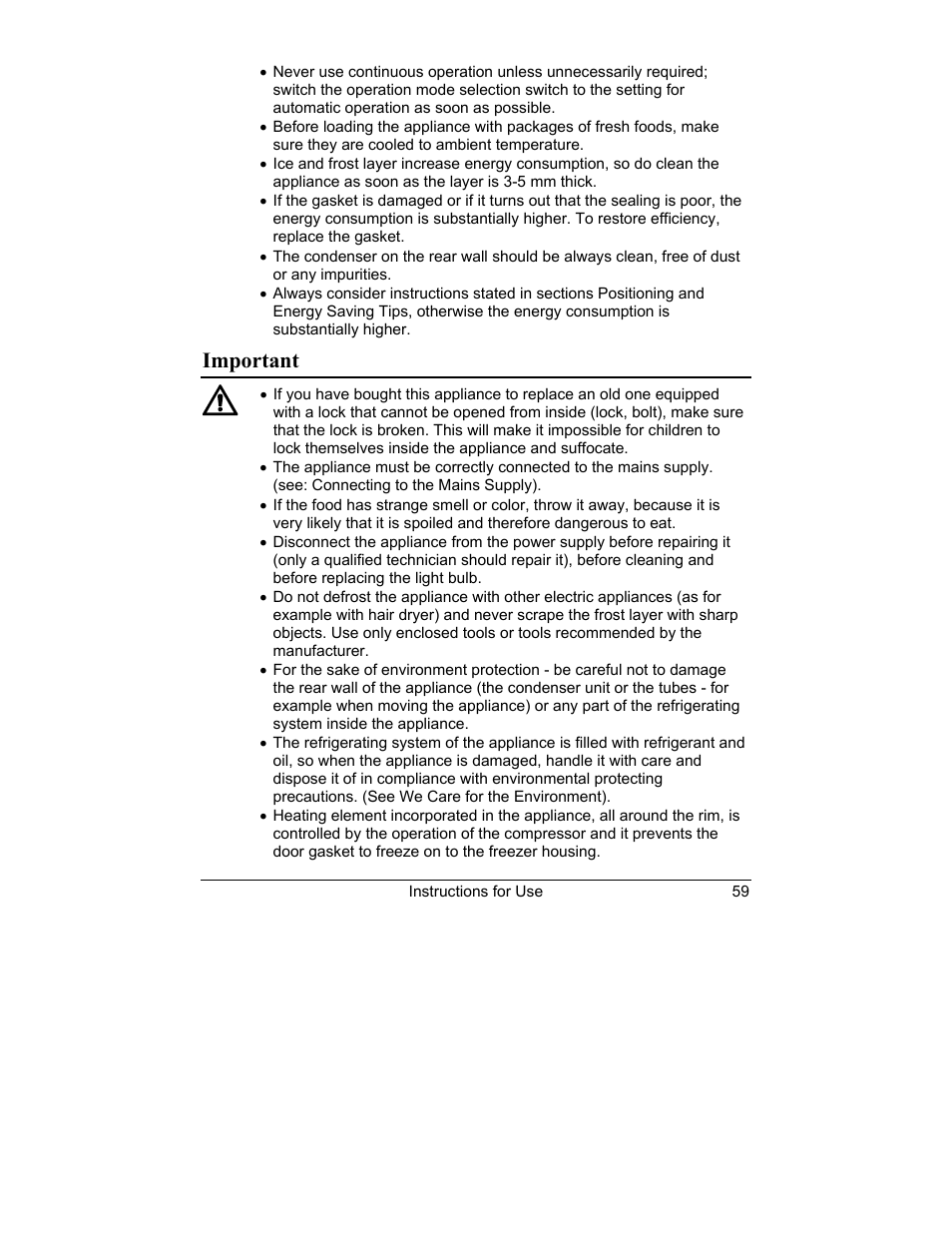 Important | Smeg CR321A User Manual | Page 3 / 24