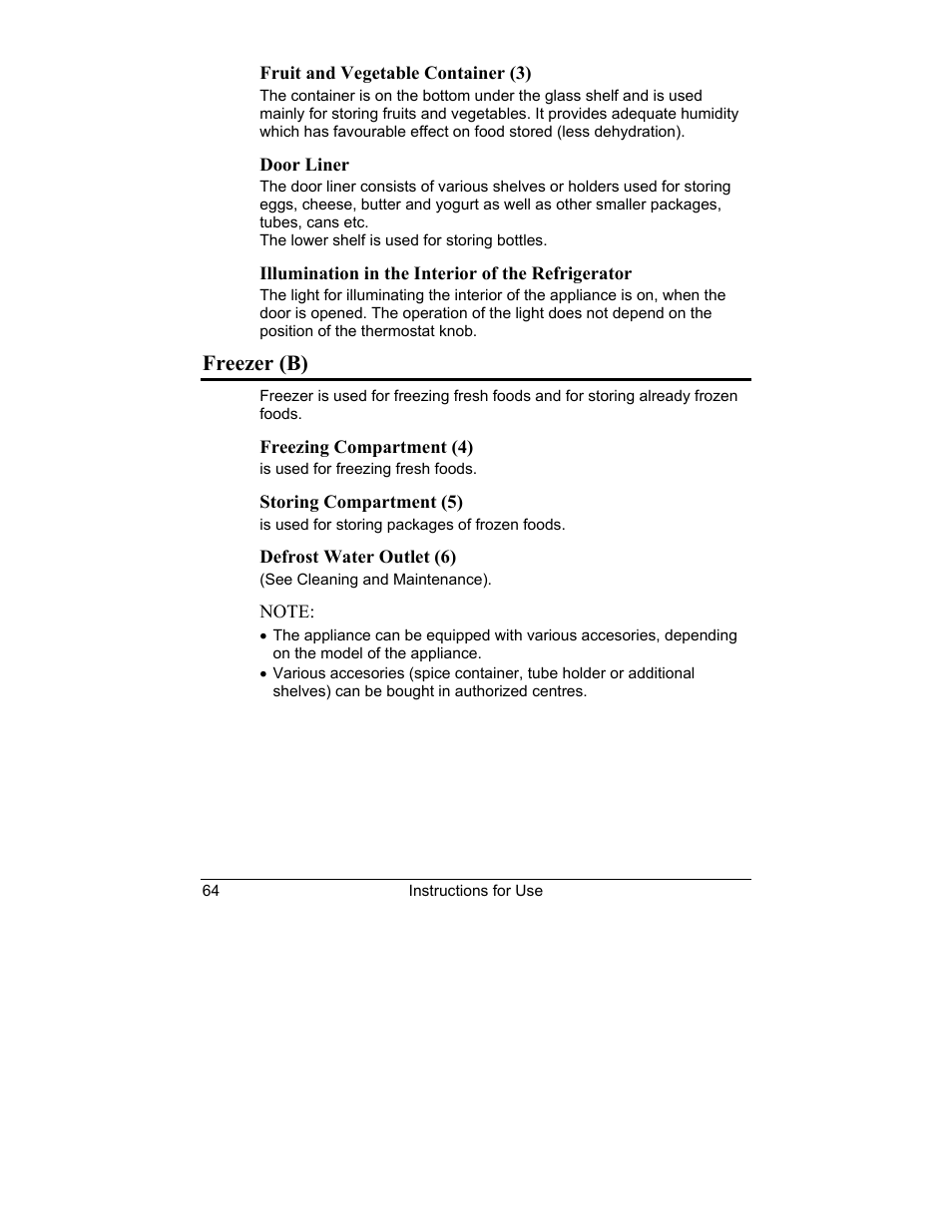 Freezer (b) | Smeg CR321A User Manual | Page 8 / 24