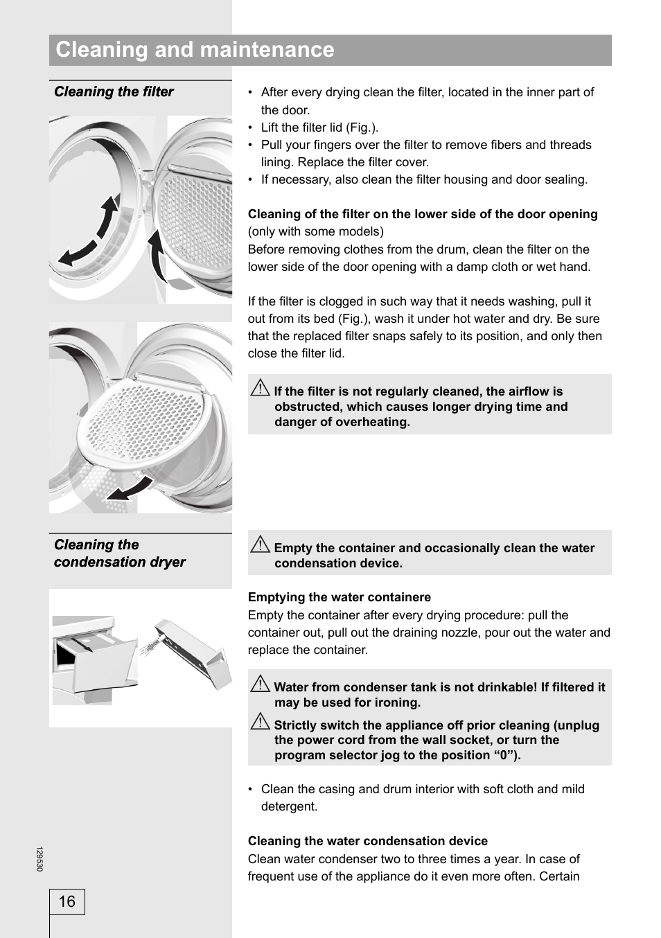 Cleaning and maintenance | Smeg 129530 User Manual | Page 16 / 24