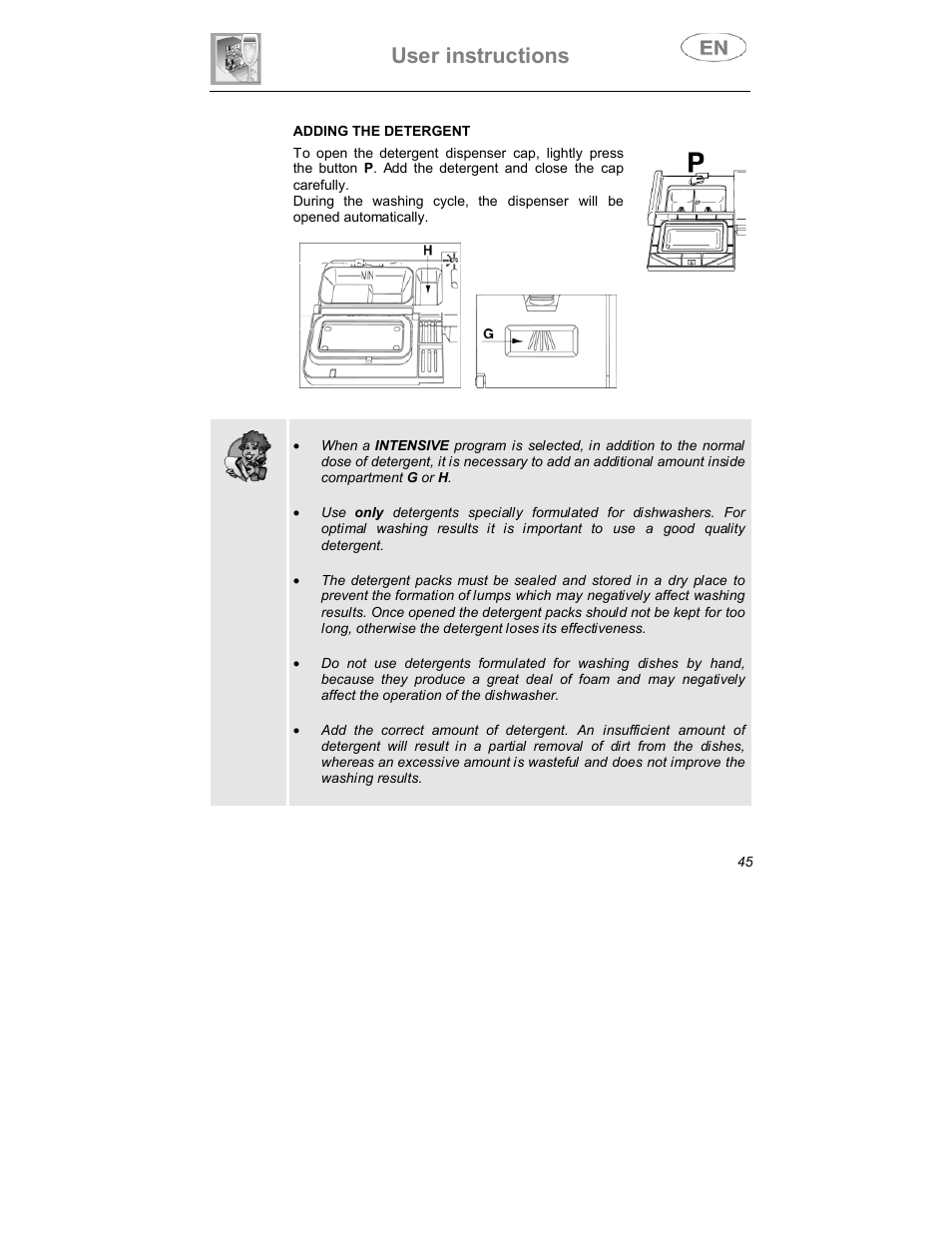 User instructions | Smeg DWD409WH User Manual | Page 17 / 31