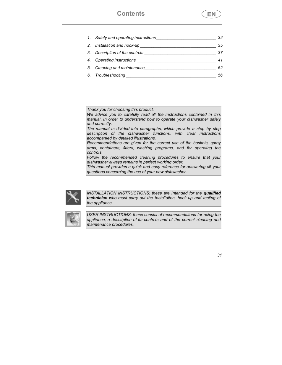 Smeg DWD409WH User Manual | Page 2 / 31