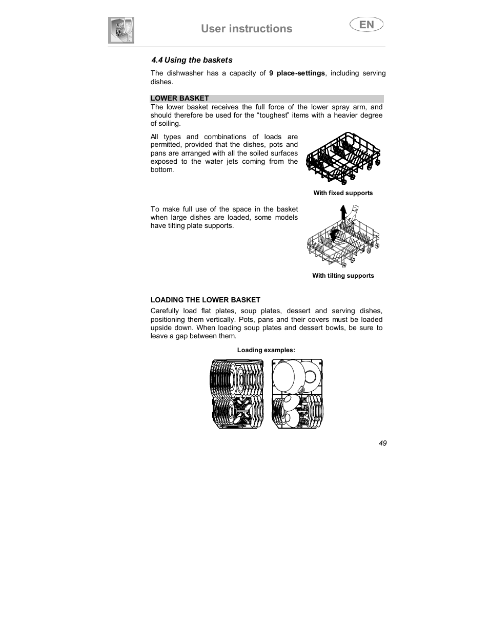 User instructions | Smeg DWD409WH User Manual | Page 21 / 31