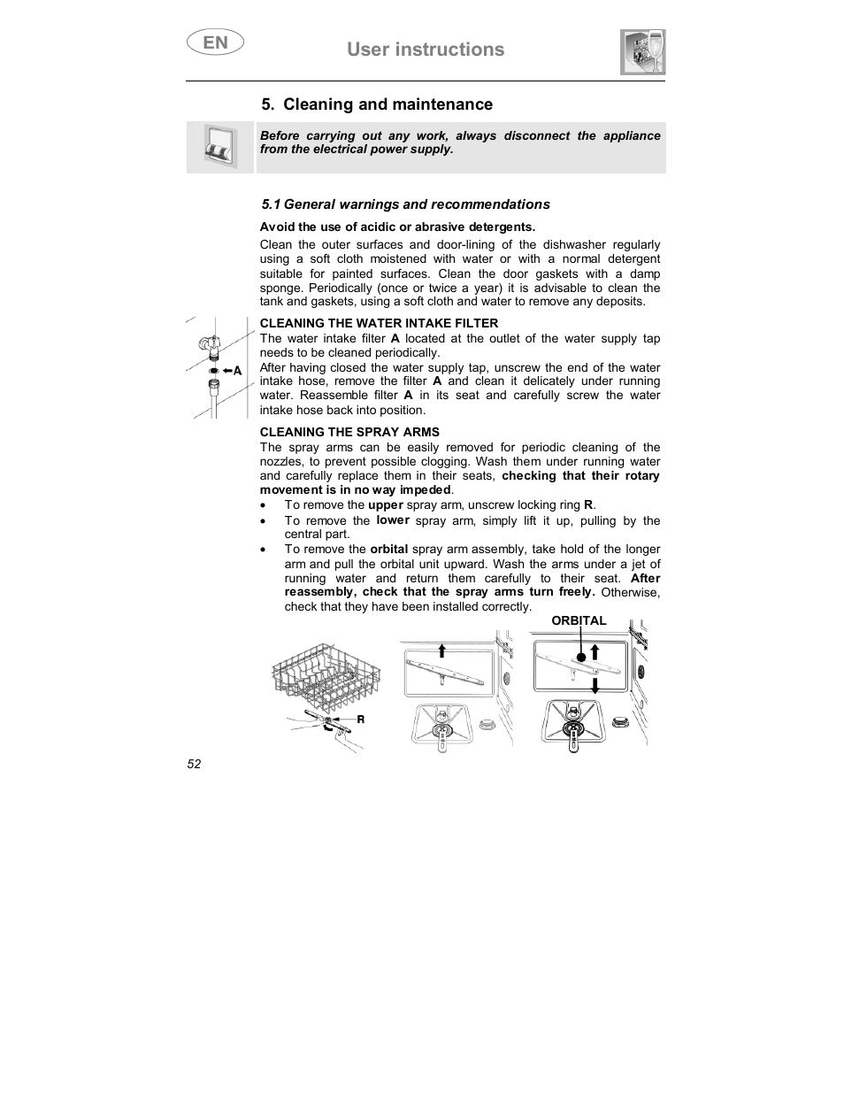 User instructions | Smeg DWD409WH User Manual | Page 24 / 31