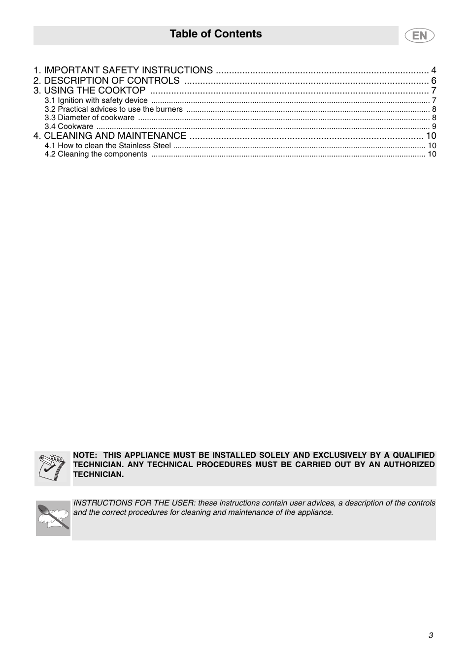 Smeg PGF75SCU3 User Manual | 8 pages