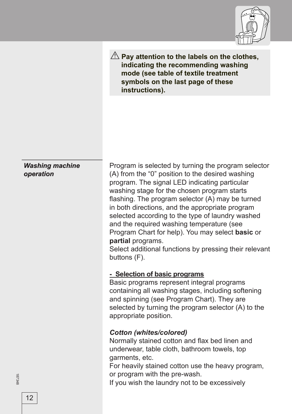 Smeg WM62141 User Manual | Page 12 / 29