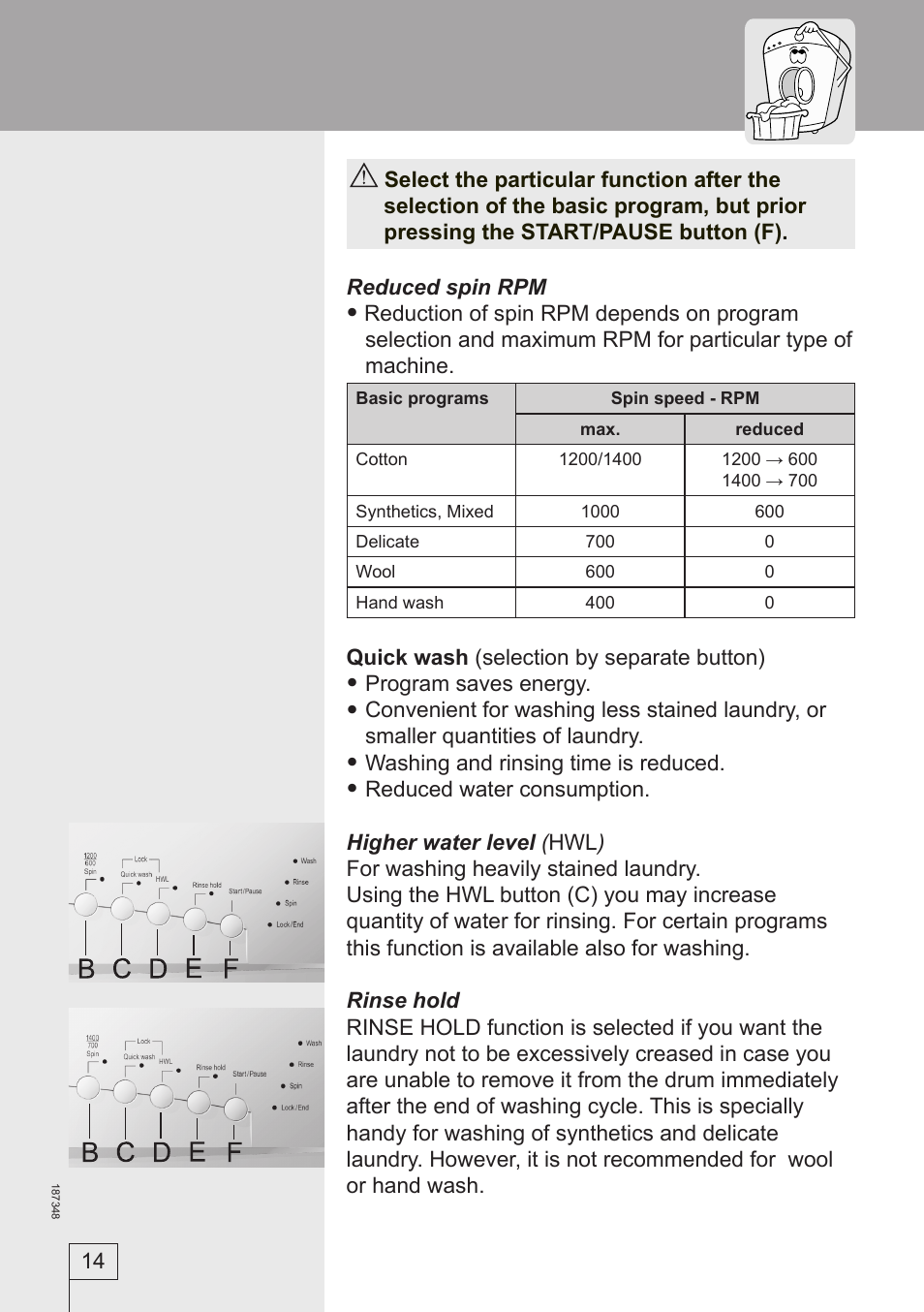Smeg WM62141 User Manual | Page 14 / 29