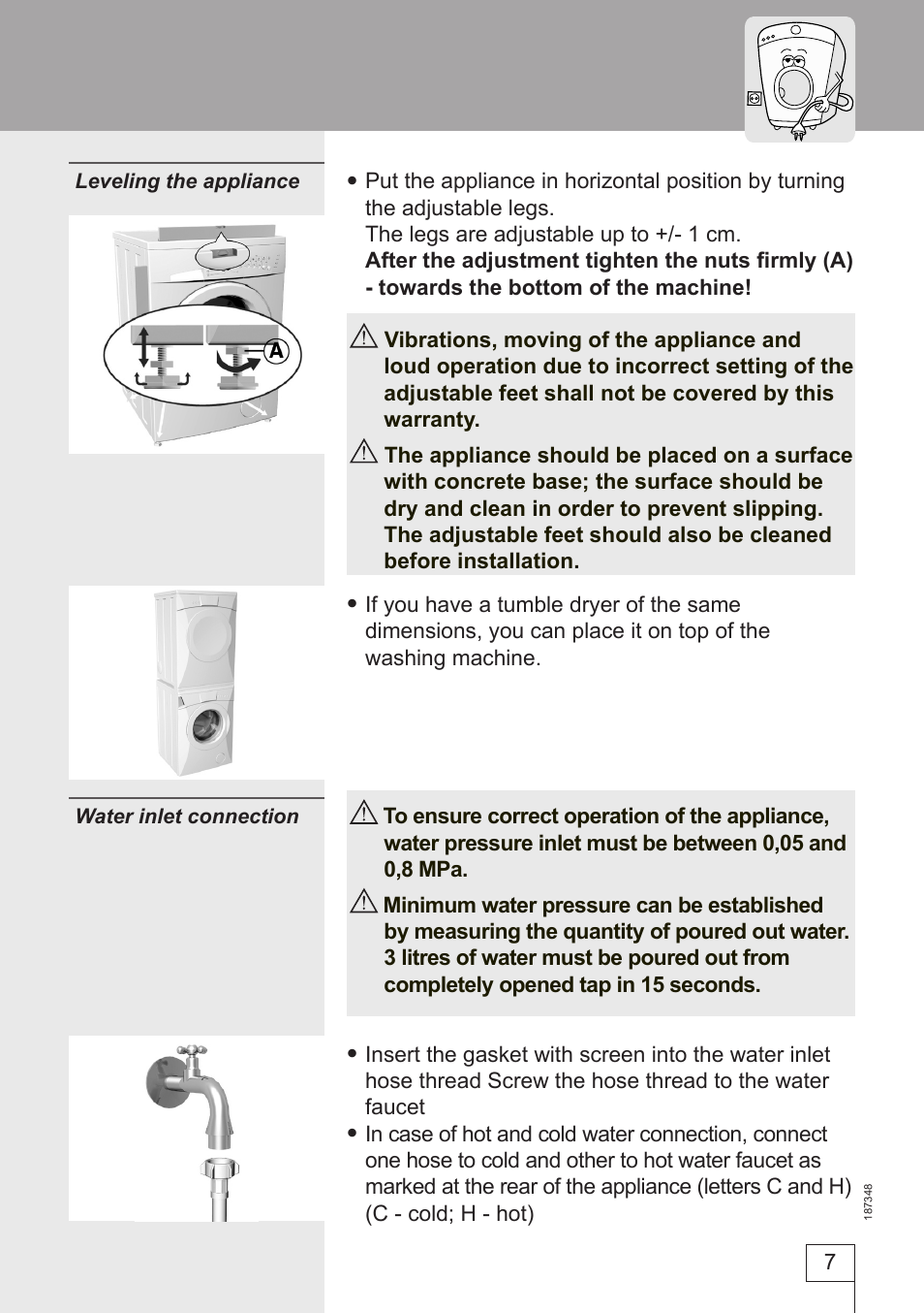 Smeg WM62141 User Manual | Page 7 / 29