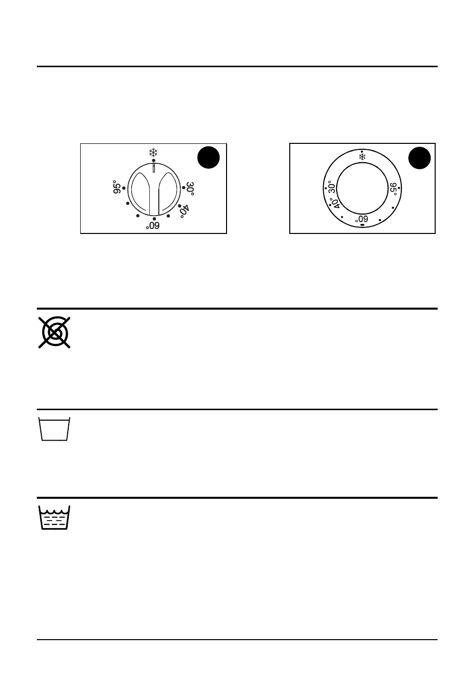 Temperature selection knob, Spinning-off knob, Pump stop pushbutton | Extra rinsing switch | Smeg SLB510.1 User Manual | Page 15 / 23