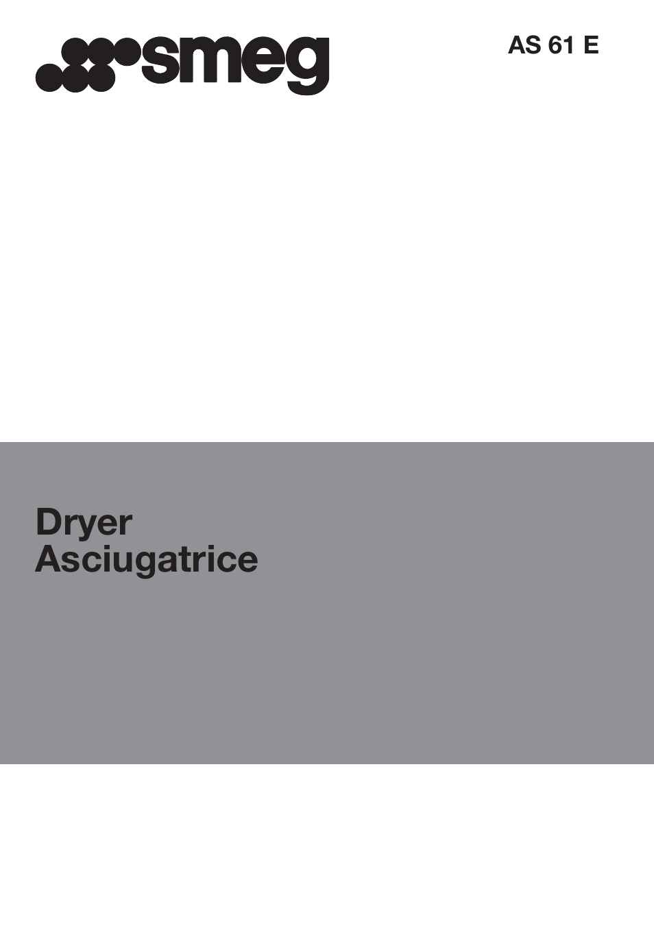 Smeg Tumble Dyer AS 61 E User Manual | 12 pages