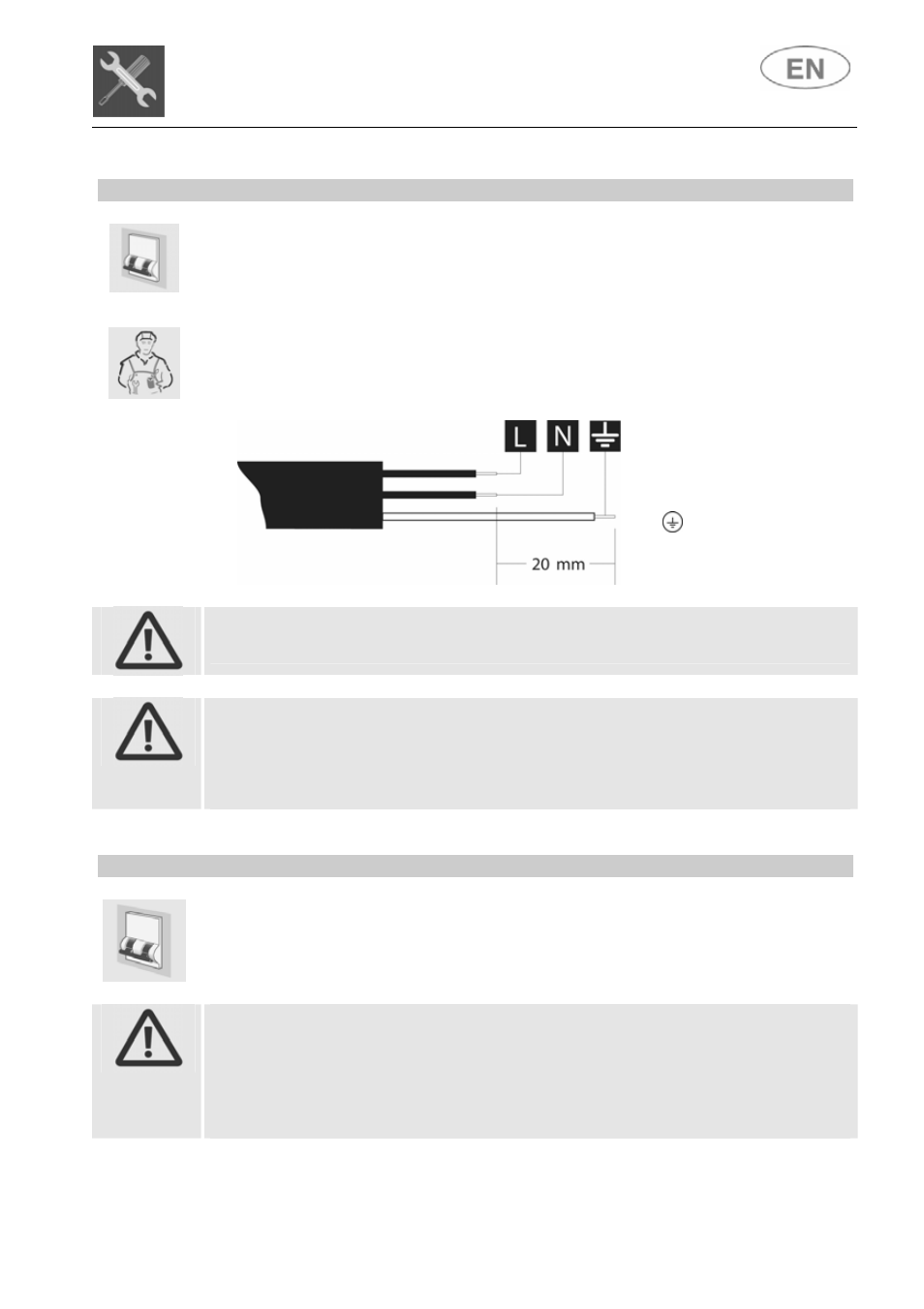 Installation instructions | Smeg STC700 User Manual | Page 8 / 33