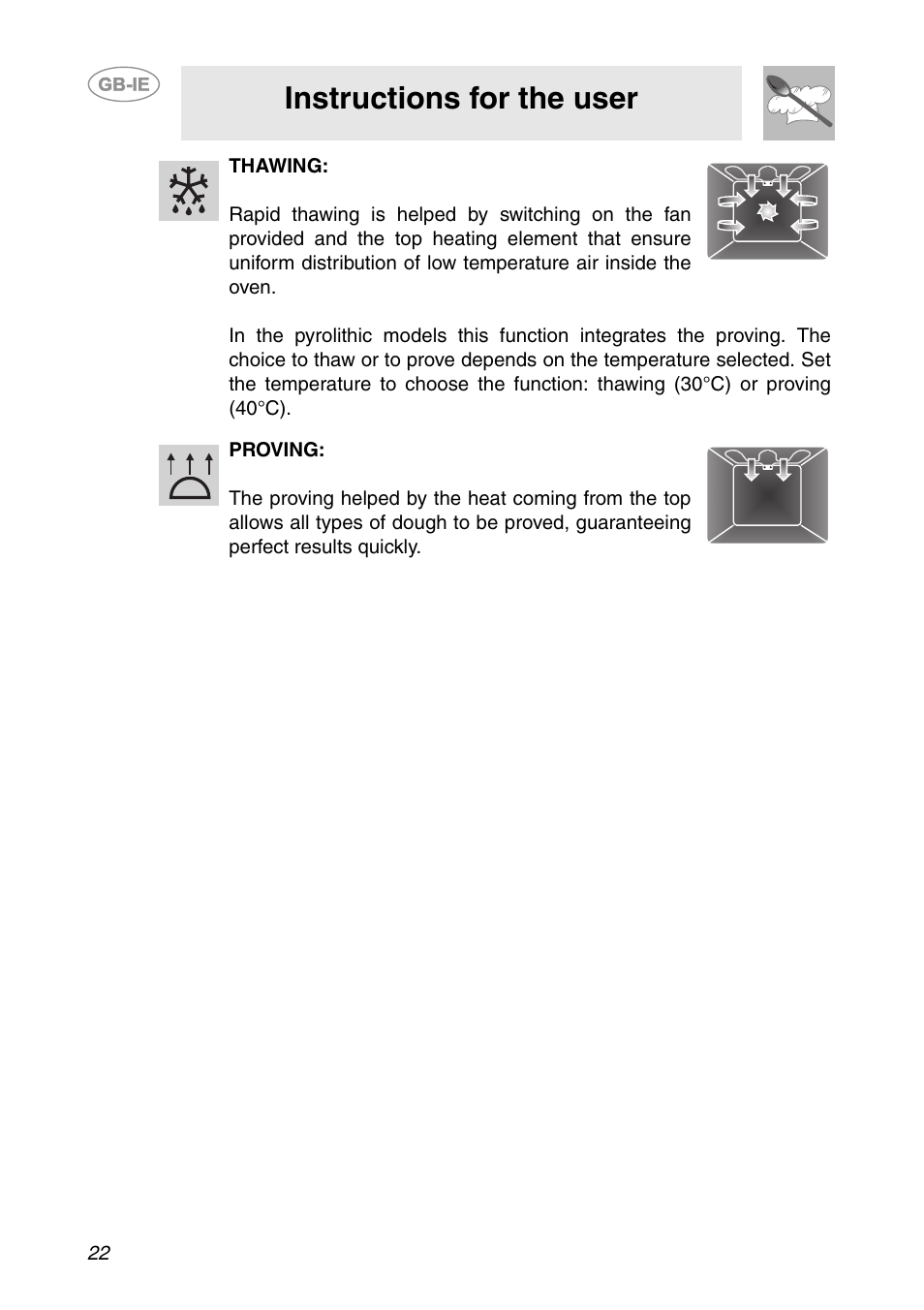 Instructions for the user | Smeg Built-in Microwave Oven User Manual | Page 20 / 35