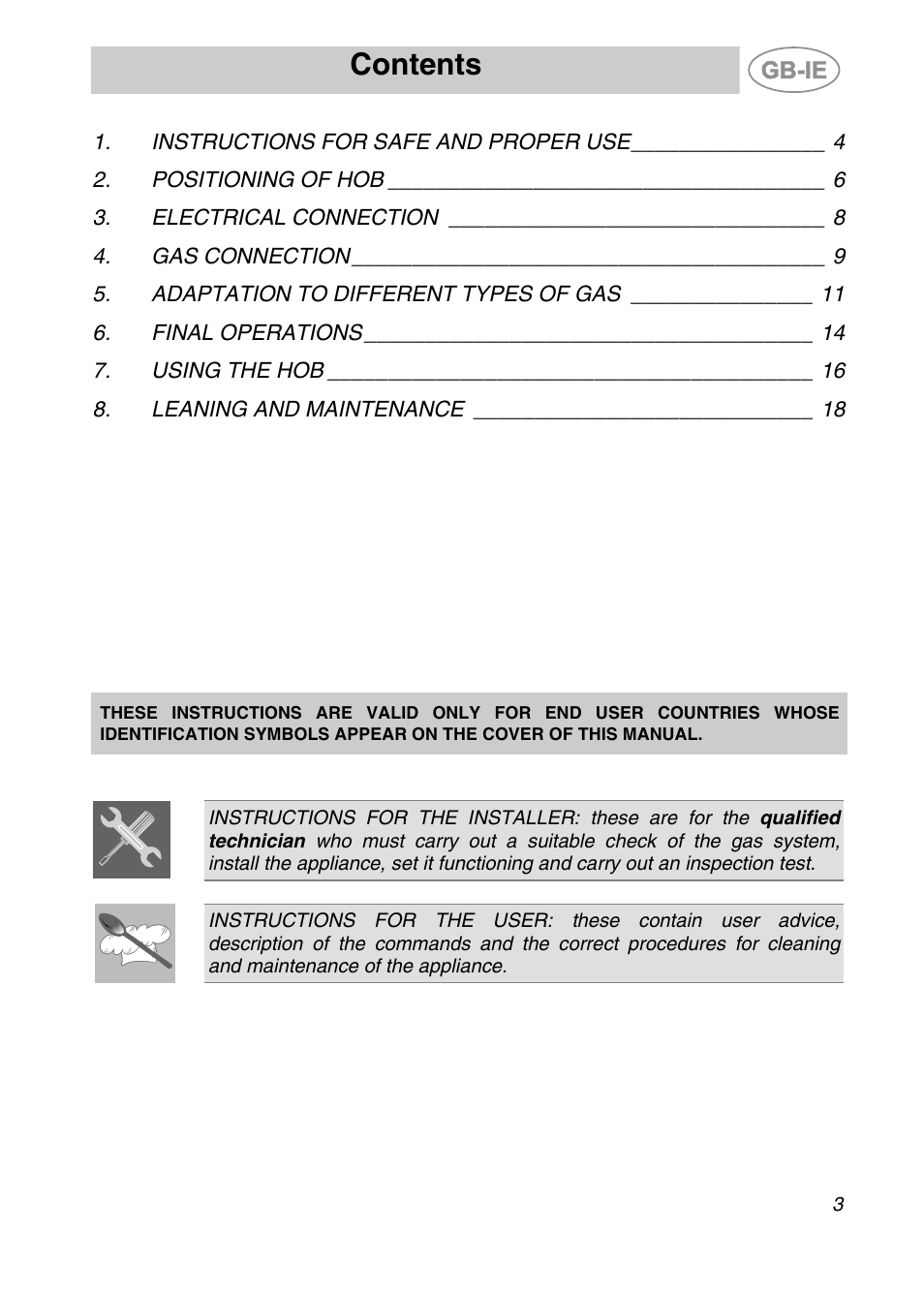 Smeg GCS90XG User Manual | 17 pages