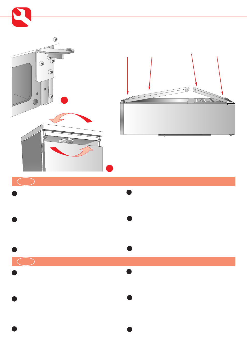 De f a, Posizionamento e messa in opera, Positioning and installation | Smeg CW350RX User Manual | Page 14 / 36