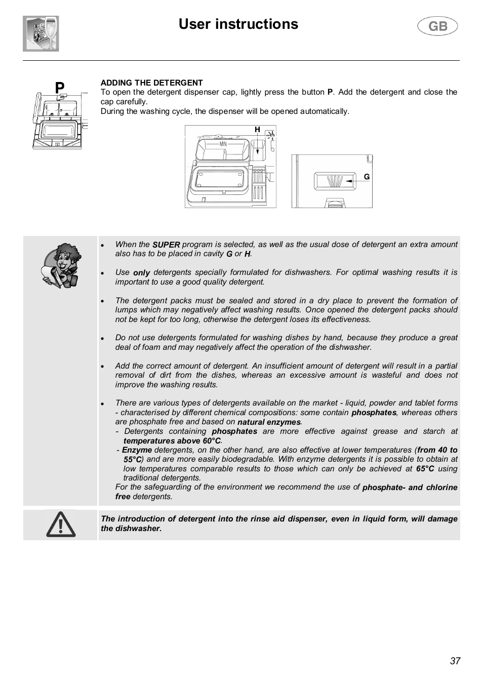 User instructions | Smeg LVF32G User Manual | Page 15 / 26