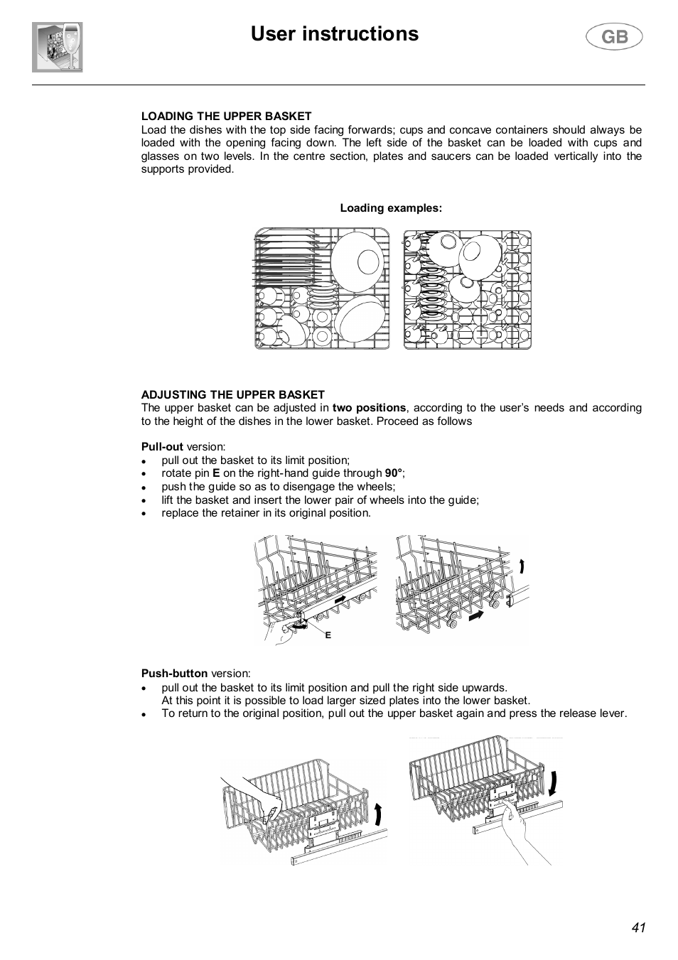 User instructions | Smeg LVF32G User Manual | Page 19 / 26