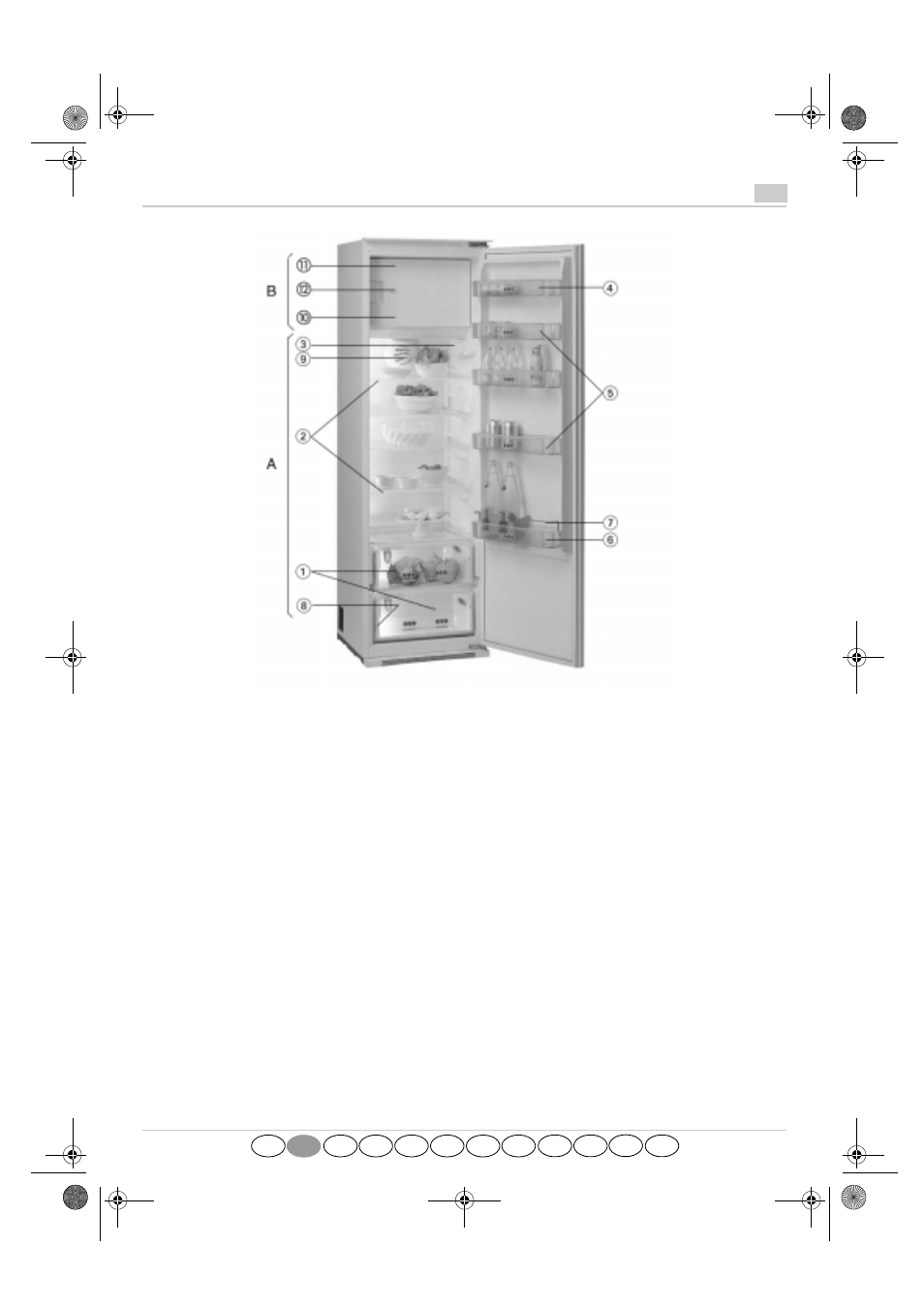 Product sheet, A. refrigerator compartment, B. freezer compartment | Smeg FR310APL User Manual | Page 11 / 12