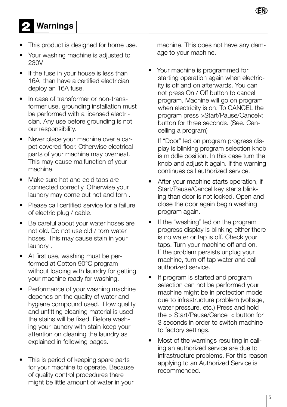 Warnings | Smeg LBS 635 User Manual | Page 5 / 14