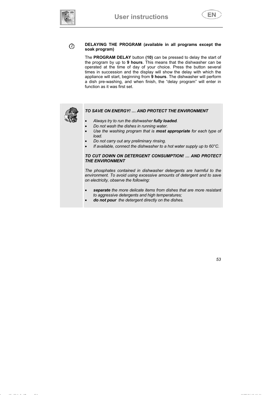 User instructions | Smeg DI607 User Manual | Page 18 / 36