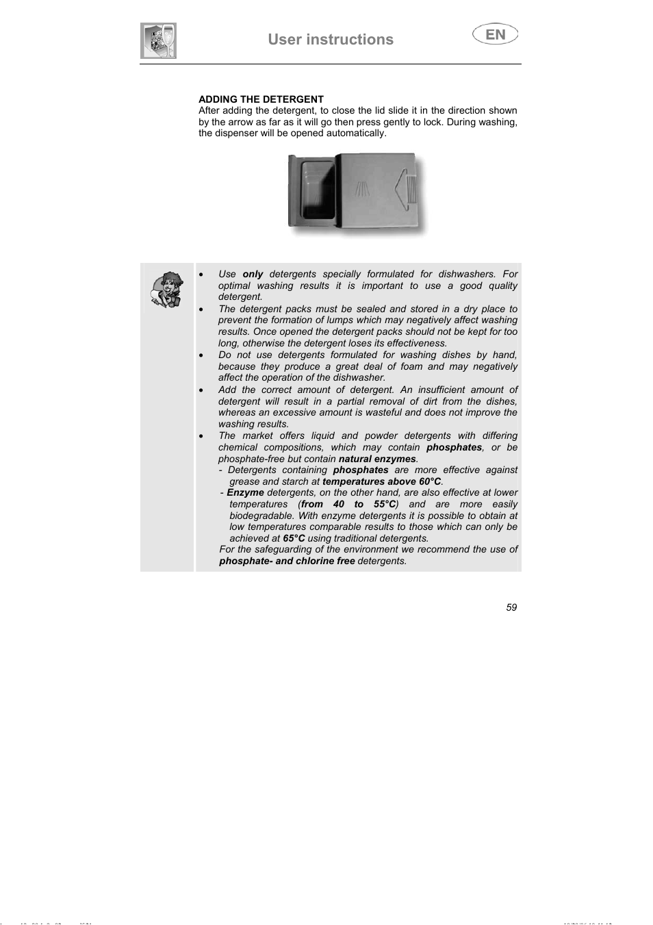 User instructions | Smeg DI607 User Manual | Page 24 / 36