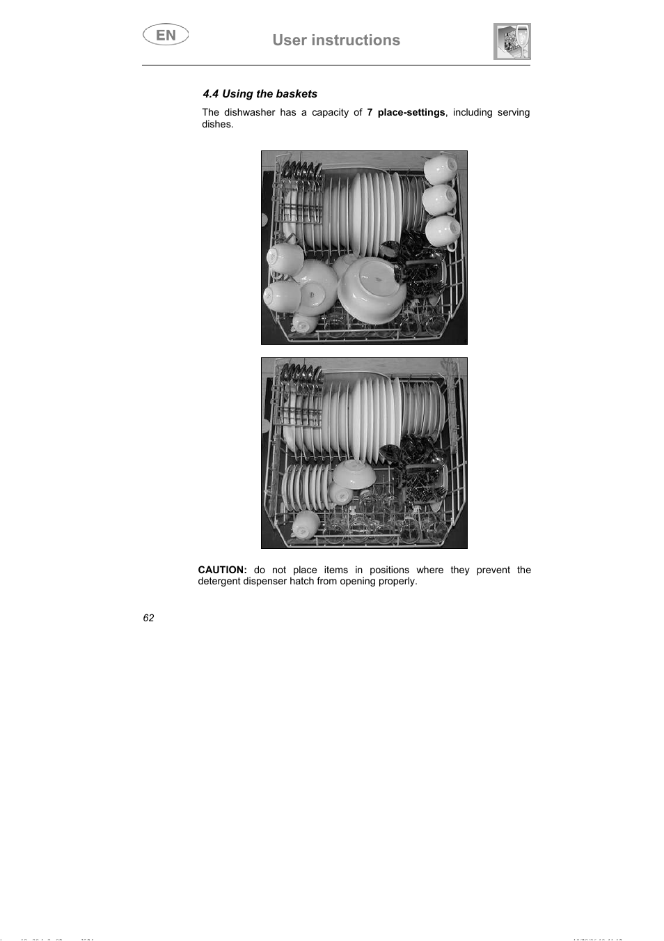 User instructions | Smeg DI607 User Manual | Page 27 / 36