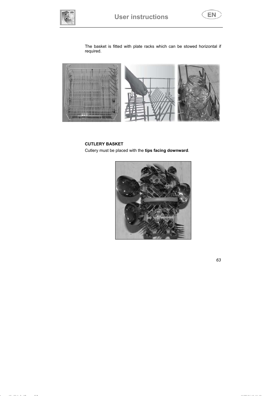 User instructions | Smeg DI607 User Manual | Page 28 / 36