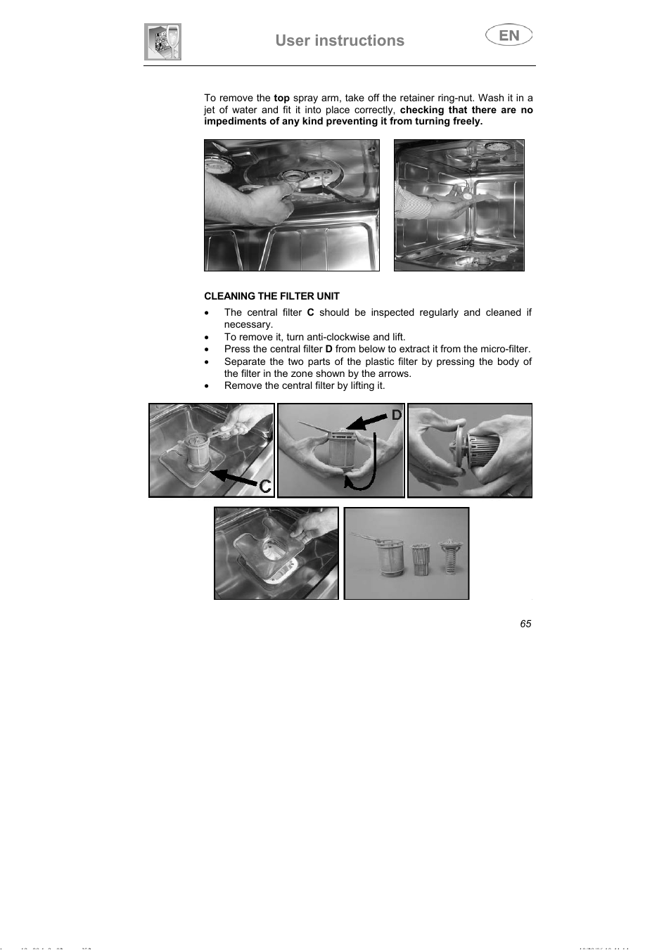 User instructions | Smeg DI607 User Manual | Page 30 / 36