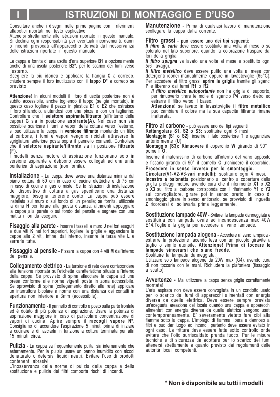 Istruzioni di montaggio e duso i | Smeg KSEC70X User Manual | Page 11 / 20