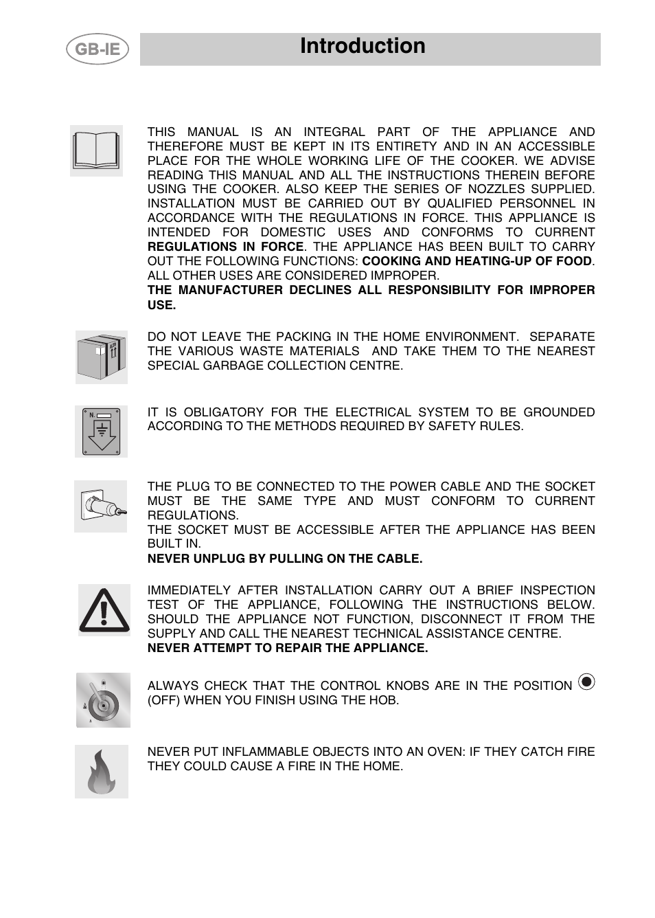 Instructions for safe and proper use, Introduction | Smeg CS71-5 User Manual | Page 2 / 26