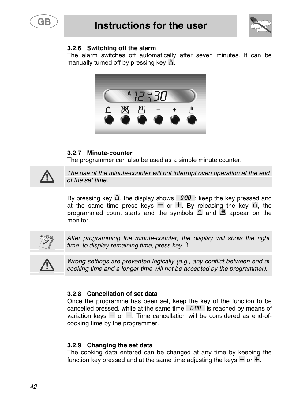 Instructions for the user | Smeg SA280X User Manual | Page 14 / 26