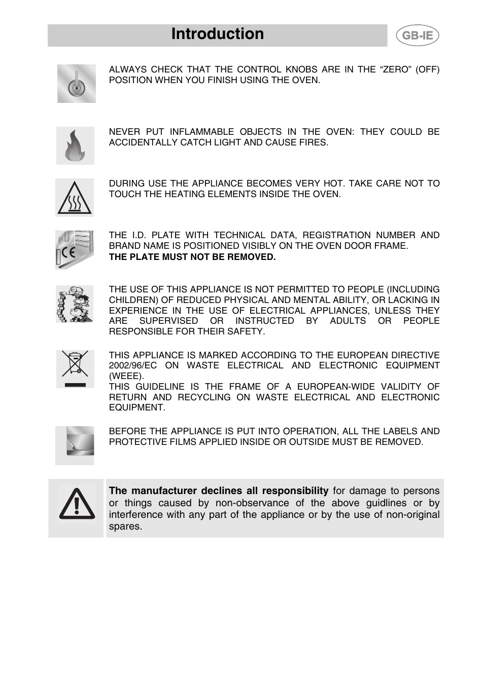 Introduction | Smeg S108X-5 User Manual | Page 3 / 24