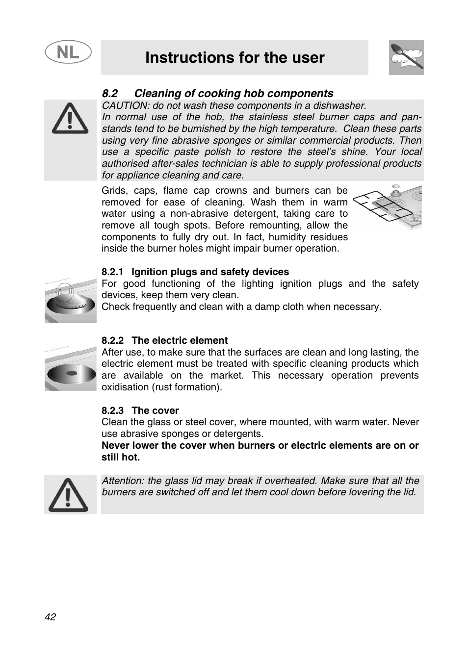 Instructions for the user | Smeg SNL34AX1 User Manual | Page 20 / 20