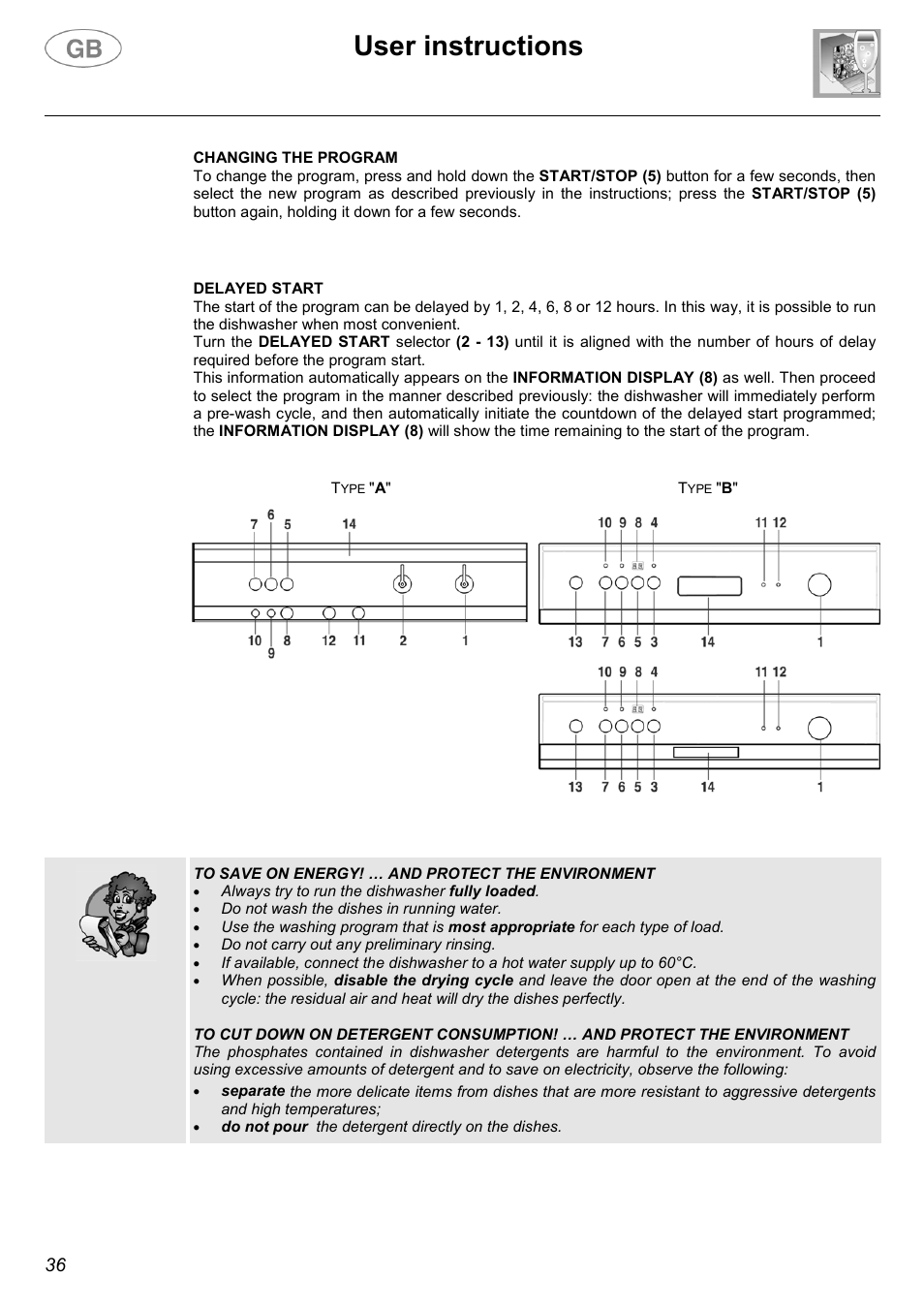 User instructions | Smeg DWD1E User Manual | Page 11 / 28