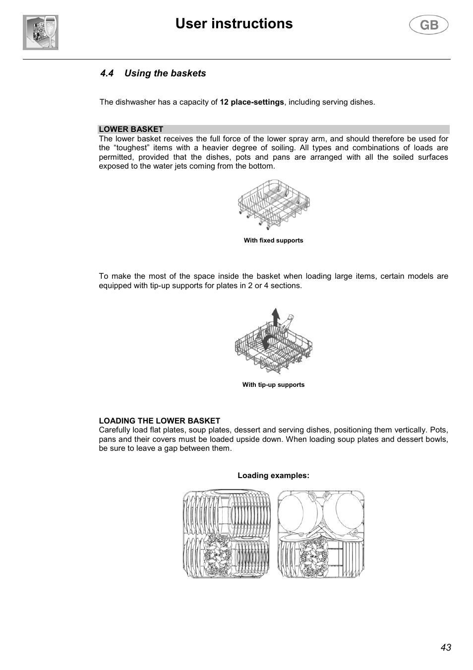 User instructions | Smeg DWD1E User Manual | Page 18 / 28