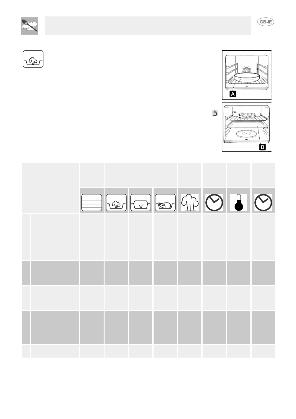 Instructions for the user, 3 steam cooking tables | Smeg S302X User Manual | Page 10 / 17
